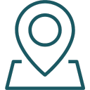 Adress pin lined icon dark green