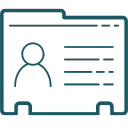 Contact card lined icon dark green