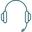 Headphone lined icon dark green