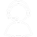 Icon of a person wearing a headset, symbolizing customer service or technical support.